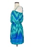 Express 100% Polyester Chevron-herringbone Teal Casual Dress Size S - photo 5