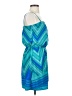 Express 100% Polyester Chevron-herringbone Teal Casual Dress Size S - photo 4