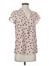 Halogen 100% Polyester Polka Dots Pink Short Sleeve Blouse Size S - photo 2