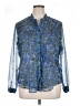 Coldwater Creek 100% Polyester Blue Long Sleeve Blouse Size 14 - photo 1