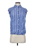Max Studio Stripes Blue Sleeveless Button-Down Shirt Size S - photo 1