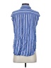Max Studio Stripes Blue Sleeveless Button-Down Shirt Size S - photo 2
