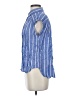 Max Studio Stripes Blue Sleeveless Button-Down Shirt Size S - photo 5