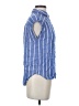Max Studio Stripes Blue Sleeveless Button-Down Shirt Size S - photo 4