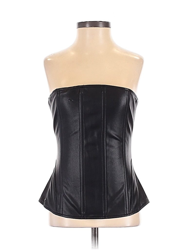 Pre-owned Miaou Sleeveless Top Black Strapless Neckline Tops