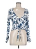 Olivaceous 100% Rayon Blue Long Sleeve Blouse Size M - photo 1