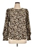Pleione 100% Polyester Animal Print Brown Long Sleeve Blouse Size XL - photo 1