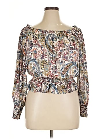 Aqua 3/4 Sleeve Blouse (view 1)