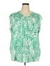 Talbots 100% Polyester Tropical Green Sleeveless Blouse Size 20 - photo 1