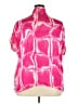 SOFIA 100% Polyester Tie-dye Pink Short Sleeve Blouse Size 2X (estimated) - photo 2