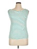 Max Studio 100% Linen Teal Sleeveless T-Shirt Size XL - photo 1