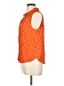 Ann Taylor LOFT 100% Rayon Polka Dots Orange Sleeveless Button-Down Shirt Size L - photo 5