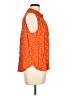Ann Taylor LOFT 100% Rayon Polka Dots Orange Sleeveless Button-Down Shirt Size L - photo 4