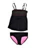 Justice Ombre Solid Black Two Piece Swimsuit Size 14 - photo 1