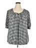 Notations Houndstooth Black 3/4 Sleeve Blouse Size 3X - photo 1