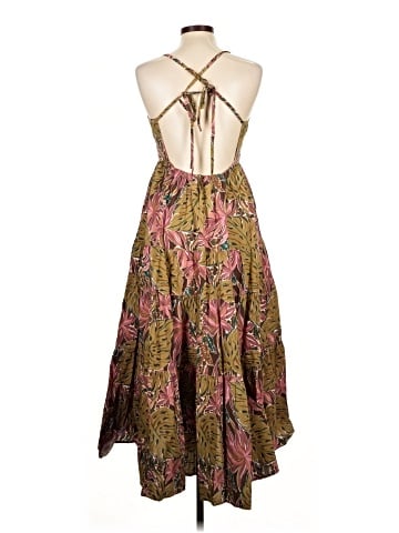 Madewell Sidonie Poplin Maxi Dress in Brushstroke Monstera (view 2)