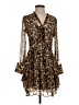 Intermix Animal Print Brown Cocktail Dress Size S - photo 1
