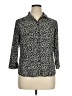 Covington 100% Polyester Animal Print Black 3/4 Sleeve Blouse Size 14 - 16 - photo 1