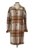 Unbranded 100% Polyester Plaid Brown Coat Size L - photo 1