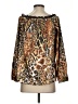 Alberto Makali 100% Polyester Animal Print Gold 3/4 Sleeve Blouse Size XS - photo 2