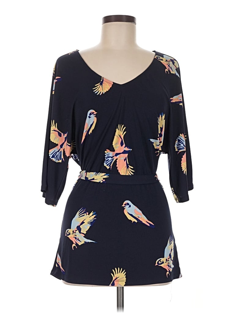 Pre-owned Deletta 3/4 Sleeve Blouse In Black
