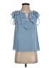 1.State 100% Polyester Solid Blue Sleeveless Blouse Size XS - photo 1