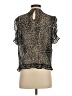 Max Studio 100% Polyester Animal Print Black Short Sleeve Blouse Size XS - photo 2