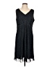 Jkara 100% Polyester Chevron-herringbone Black Cocktail Dress Size L (estimated) - photo 1