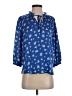 Vince Camuto 100% Polyester Floral Blue 3/4 Sleeve Blouse Size XXS - photo 1