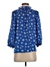 Vince Camuto 100% Polyester Floral Blue 3/4 Sleeve Blouse Size XXS - photo 2