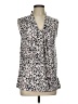 Kasper Print Ivory Sleeveless T-Shirt Size L - photo 1
