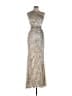 Mac Duggal 100% Polyester Metallic Silver Cocktail Dress Size 12 - photo 1