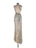 Mac Duggal 100% Polyester Metallic Silver Cocktail Dress Size 12 - photo 2
