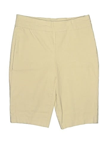 So Slimming by Chico's Khaki Shorts (view 1)