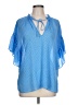 Alice + Olivia 100% Polyester Blue Short Sleeve Blouse Size L - photo 1