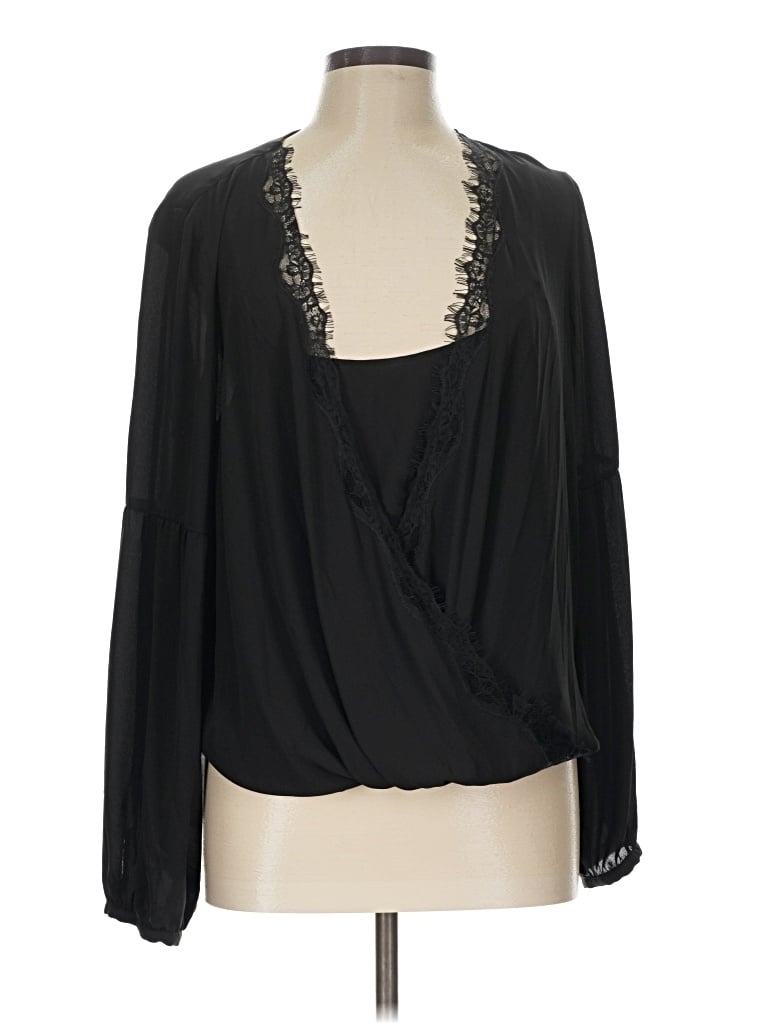 Pre-owned Bcbgmaxazria Long Sleeve Blouse In Black