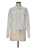 Adrianna Papell Stripes Gray Long Sleeve Blouse Size M - photo 1