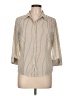 Covington 100% Polyester Stripes Tan 3/4 Sleeve Blouse Size L (petite) - photo 1