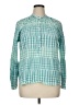 J.Crew 100% Cotton Checkered-gingham Green Long Sleeve Blouse Size 16 - photo 1