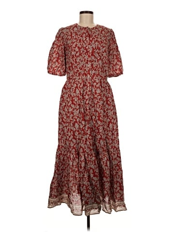 Madewell Pintucked Puff-Sleeve Midi Dress in Floral (view 1)
