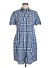 Theory Blue Short Sleeve Button-Down Shirt Size 6 - photo 1