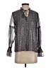 Waverly Grey 100% Polyester Print Black Long Sleeve Blouse Size XS - photo 1