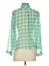 Free People 100% Polyester Checkered-gingham Green Long Sleeve Blouse Size S - photo 2