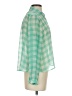 Free People 100% Polyester Checkered-gingham Green Long Sleeve Blouse Size S - photo 4