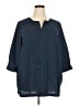Lands' End 100% Polyester Polka Dots Blue 3/4 Sleeve Blouse Size 2X - photo 1