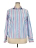 Lands' End 100% Baumwolle Stripes Blue Long Sleeve Button-Down Shirt Size 18 - photo 1