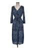 Collective Concepts 100% Polyester Print Blue Casual Dress Size XS - photo 1