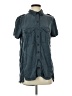 Free People Teal Short Sleeve Button-Down Shirt Size S - photo 1