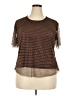 Studio Y Brown Short Sleeve Top Size XXL - photo 1