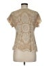 Solitaire 100% Rayon Tan Short Sleeve Blouse Size M - photo 2
